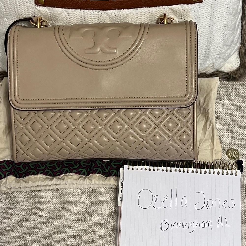 Tory Burch Fleming Shoulder Bag Taupe
